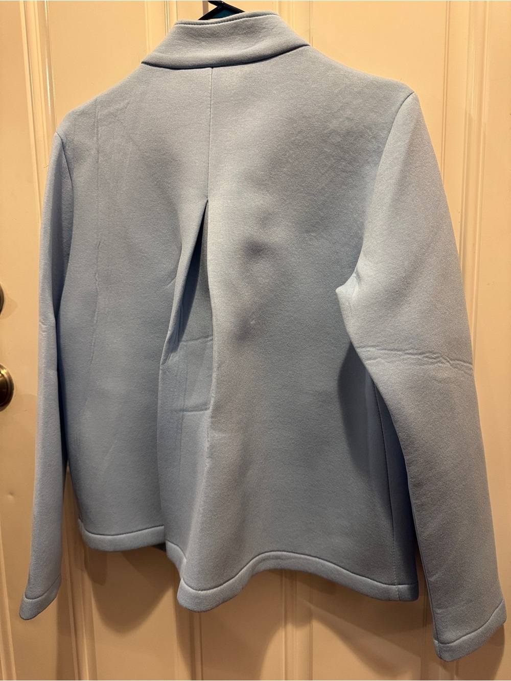 NWT Le Streghe Italy Light Blue Structured Collared Jacket Peacoat Decorative Bu - Picture 8 of 9